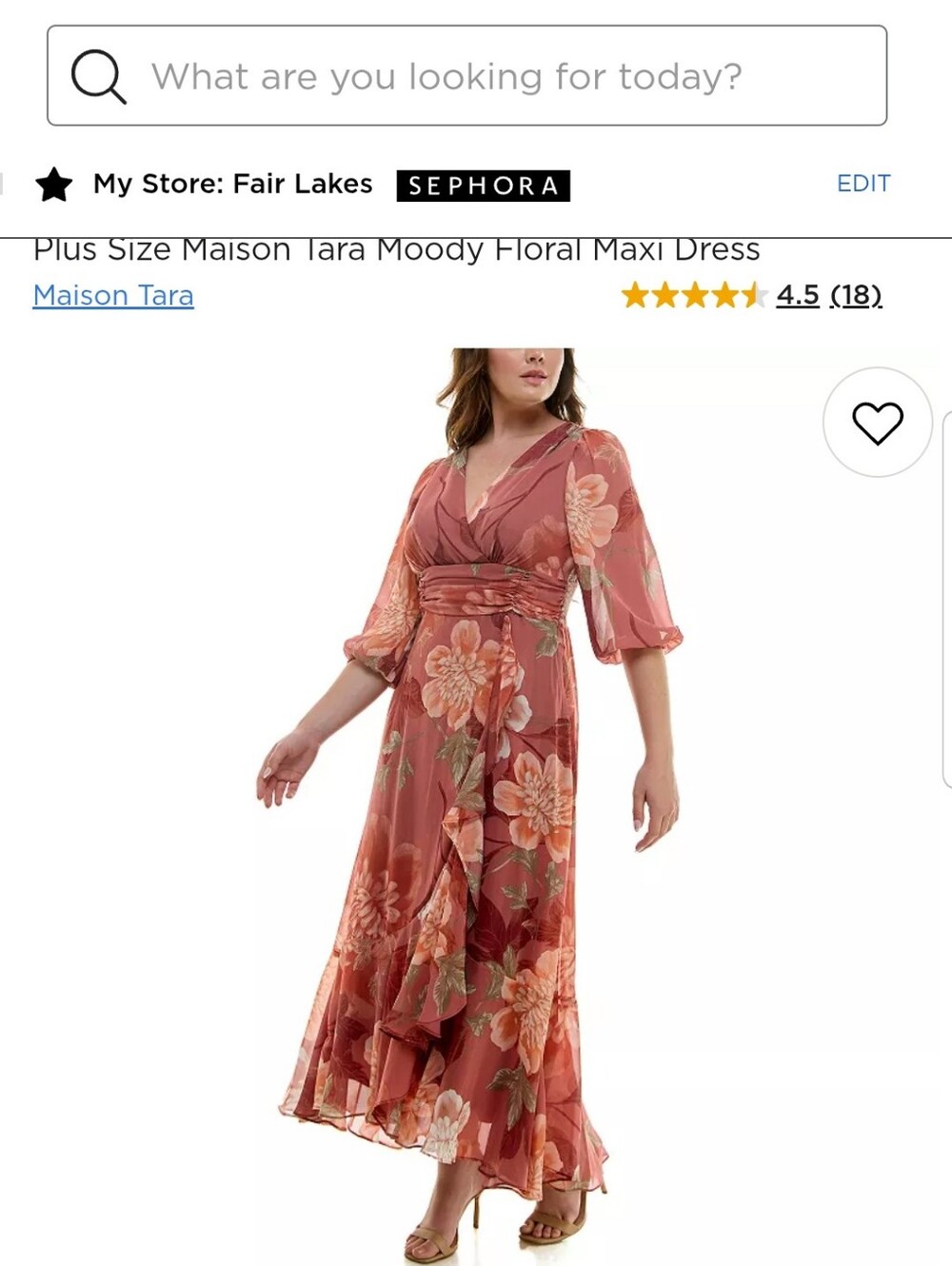 Maison Tara Rust Floral Wrap Maxi Dress